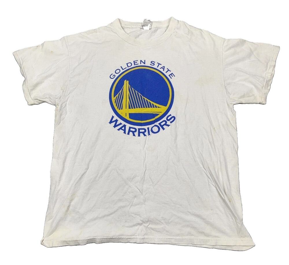 Golden State Warriors Shirt Mens XL White NBA Basketball Fruit Of The Loom Tee